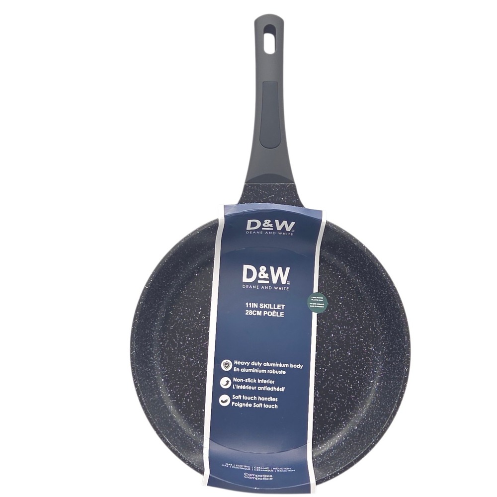 D&W Deane And White Cookware 11in Frying Pan Skillet Nonstick‎ Interior Black